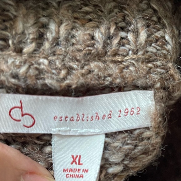 Dress‎ Barn Wool Blend Knit  Pullover Poncho Sweater in Brown Size: XL - Picture 6 of 9